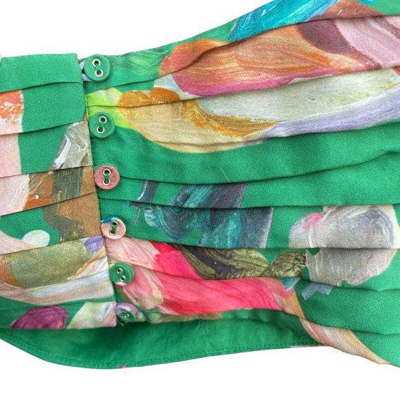 Alémais Arlo NWT Printed Off-the-Shoulder Silk Top Forrest - Picture 14 of 14